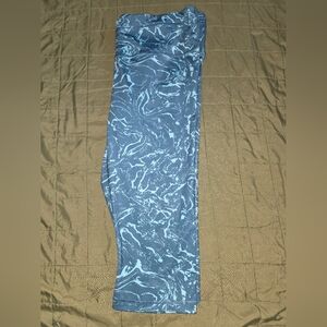 Athleta Teal Marble Print Leggings Size Xl 25"